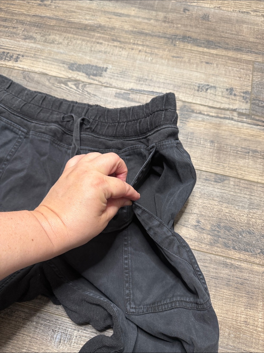 Standard James Perse Mixed Media Black Drawstring Jogger Pants Women's Small 1 - Picture 4 of 12